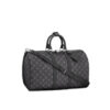 Louis Vuitton Black Monogram Keepall Bandouliere 45