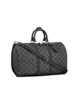 Louis Vuitton Black Monogram Keepall Bandouliere 45