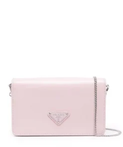 Prada-Triangle-logo small shoulder bag-pink