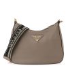 Prada Vitello Daino Hobo Clay Grey