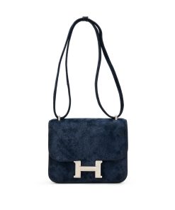 Hermès Blue Ocean Veau Doblis Constance 18 Palladium