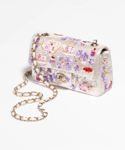 Chanel bag Embroidered Satin, Sequins, Glass,