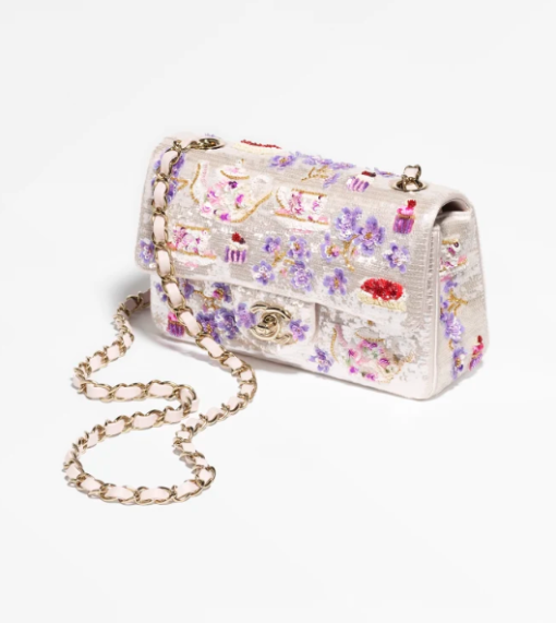 Chanel bag Embroidered Satin, Sequins, Glass,