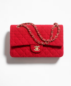 Chanel bag Wool Tweed & Gold-Tone Metal Red