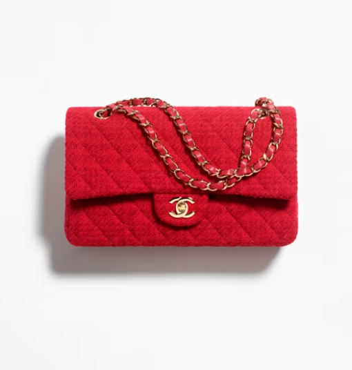 Chanel bag Wool Tweed & Gold-Tone Metal Red