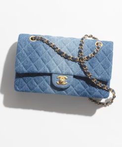 Chanel bag Washed Denim & Gold-Tone Metal Blue