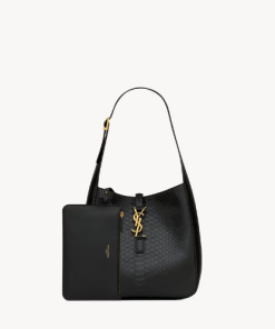 YSL LE 5 À 7 SMALL SUPPLE IN PYTHON BLACK