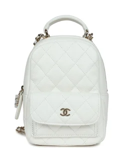 Chanel Mini Phone Holder Backpack White