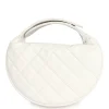 Chanel Mini Round Hobo Pouch Bag White