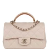 Chanel Mini Flap with Top Handle Beige