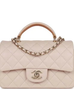 Chanel Mini Flap with Top Handle Beige