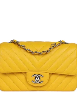 Chanel Mini Rectangular Flap Yellow Chevron