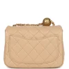 Chanel Mini Square Pearl Crush Flap Bag Beige