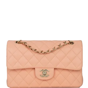 Chanel Small Classic Double Flap Peach