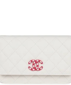 Chanel Wallet On Chain WOC White Caviar Pink