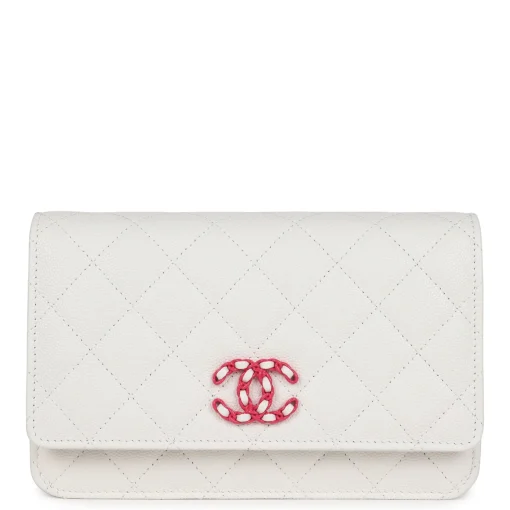 Chanel Wallet On Chain WOC White Caviar Pink