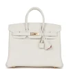 Hermès Birkin 25 White Verso Clemence Permabrass Hardware