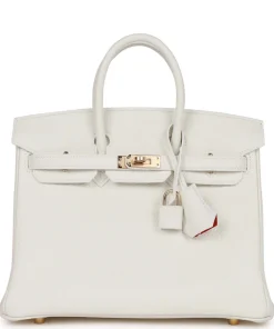 Hermès Birkin 25 White Verso Clemence Permabrass Hardware