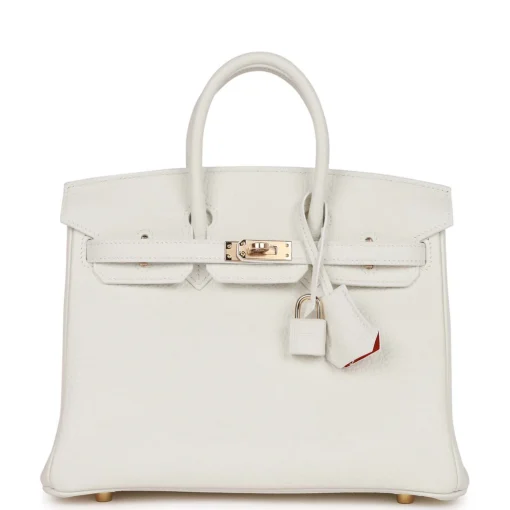 Hermès Birkin 25 White Verso Clemence Permabrass Hardware