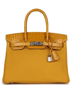 Hermès Birkin 30 Jaune Ambre Shiny Niloticus