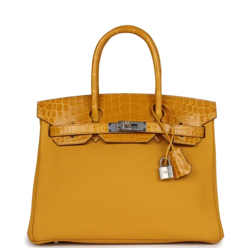 Hermès Birkin 30 Jaune Ambre Shiny Niloticus