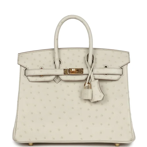 Hermès Birkin 25 Beton Ostrich Gold Hardware