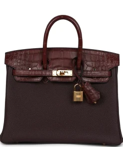 Hermès Birkin 25 Rouge Sellier Togo and Bourgogne