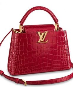 Louis Vuitton Capucines Mini Crocodile Bag Red