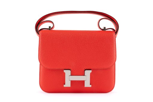 Hermès Rose Texas Chèvre Mysore Constance Mini