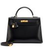 Hermès Black Box Calf Kelly 32 Gold