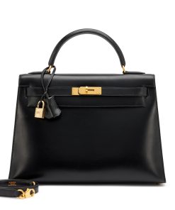 Hermès Black Box Calf Kelly 32 Gold