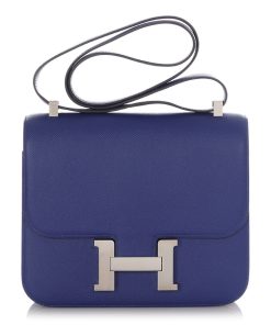 Hermès Bleu Electrique Epsom Constance 24 Palladium