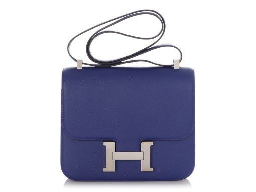 Hermès Bleu Electrique Epsom Constance 24 Palladium