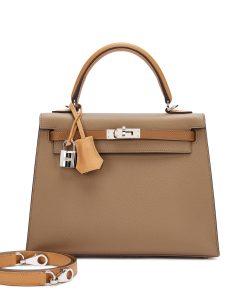 Hermès Etoupe, Alezan and Biscuit Tri-color Kelly 25