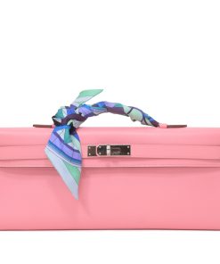 Hermès Rose Confetti Epsom Kelly Cut Palladium