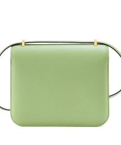 Hermès Vert Criquet Epsom Mini Constance Beige Sable