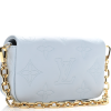 LOUIS VUITTON Calfskin Bubblegram Wallet On Strap Ice Blue