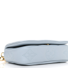 LOUIS VUITTON Calfskin Bubblegram Wallet On Strap Ice Blue