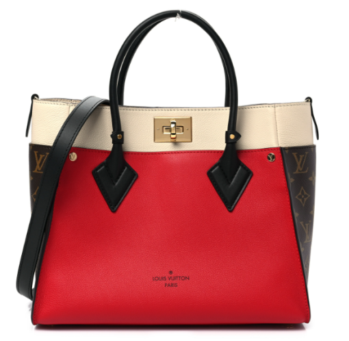 LOUIS VUITTON Calfskin Monogram On My Side Pirate red