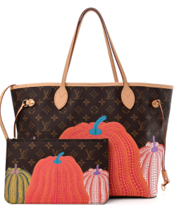 LOUIS VUITTON LV X YK Monogram Kusama Pumpkin Neverfull MM