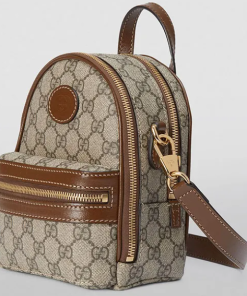 Gucci Mini Canvas Interlocking G Backpack Màu Nâu