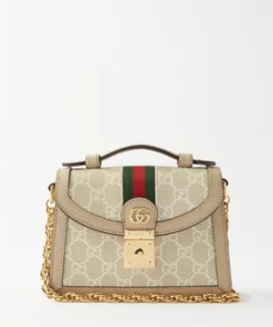 GUCCI Ophidia Supreme-Canvas and Leather Cross-Body Bag