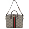 GG Gucci Shoulder Bag Coated Canvas Monogram Beige and Leather