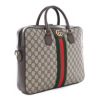 GG Gucci Shoulder Bag Coated Canvas Monogram Beige and Leather