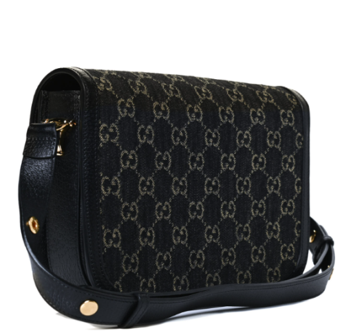 GUCCI Jacquard Black Denim GG Monogram Textured Dollar Black Ivory