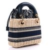 CHRISTIAN DIOR Wicker Oblique Mini Lady Dior Bag Blue