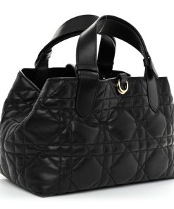 CHRISTIAN DIOR Calfskin Macrocannage Small Toujours Black