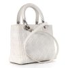 CHRISTIAN DIOR Lambskin Cannage Medium Lady Dior White