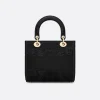 Dior Lady D-Lite Bag Black Toile de Jouy Soleil Macramé Embroidery