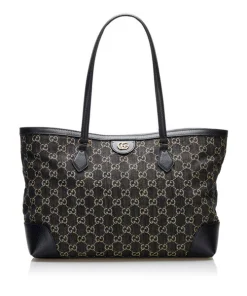 Gucci Ophidia GG Medium Tote Bag Canvas black